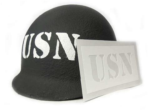 Usn Helmet Stencil Ww2 American United States Navy Version 2