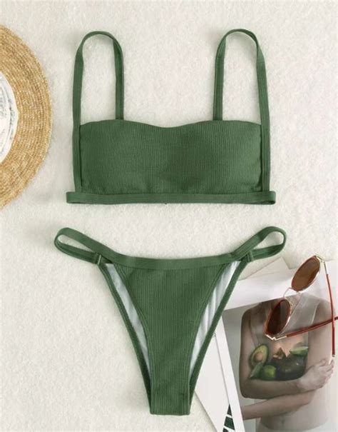 Bikini Unicolore Vert Militaire Lidjenti Sn
