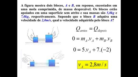 A Figura Mostra Dois Blocos A E B Em Repouso Encostados Em Uma