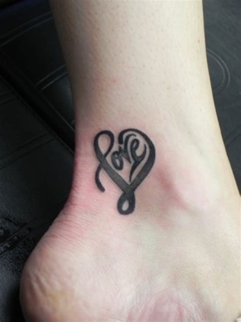 Style of Love Symbol Tattoo On Foot