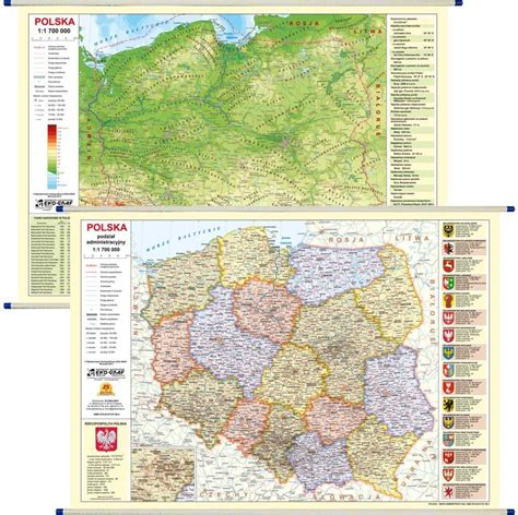 Mapa ścienna EkoGraf Polska fizyczno administracyjna mapa ścienna 1 1