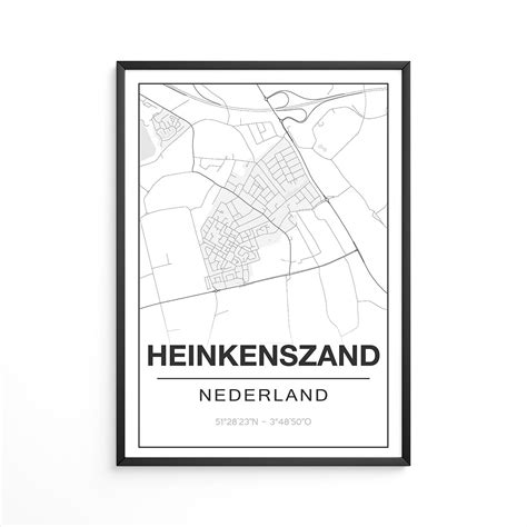 Poster Heinkenszand Zeeland Plattegrond Studio