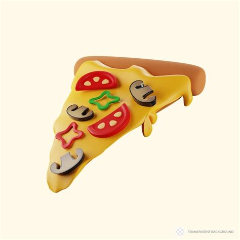 Renderiza O D Deliciosa De Uma Fatia De Pizza Vegetariana Imagem