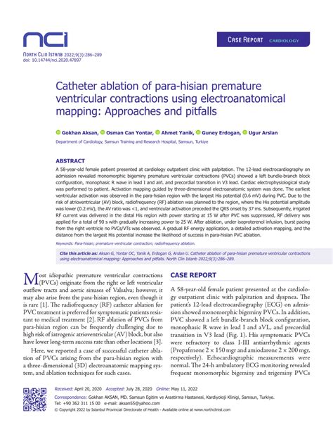 Pdf Catheter Ablation Of Para Hisian Premature Ventricular