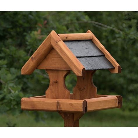 Wooden Bird Tables Wood And Slate Roofs Sustainably Sourced