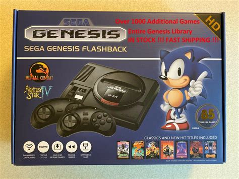 Sega Genesis Flashback AtGames HDMI Console w/ Wi-fi Controllers 1000 ...