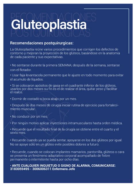 9 Gluteoplastia Recomendaciones de autocuidado Clínica Colombiana