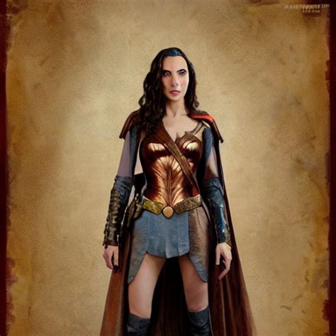 Krea Ai Highly Detailed Steampunk Gal Gadot Standing Cape