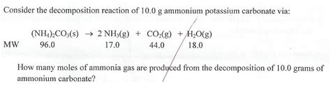 Solved Consider the decomposition reaction of 10.0 g | Chegg.com