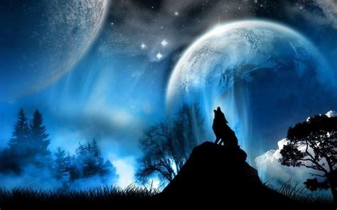 Wolf Full Moon Wallpaper