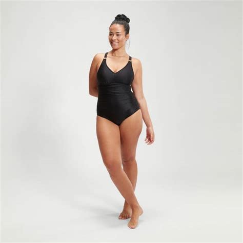 Women's Shaping V Neck Swimsuit Black | Speedo