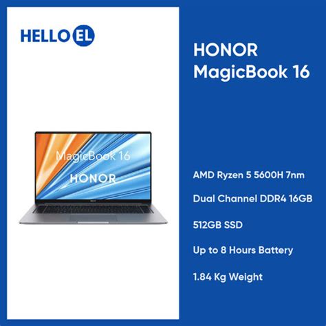 Jual HONOR Magicbook 16 X16 16.1" 144Hz FHD IPS AMD Ryzen 5 5600H ...