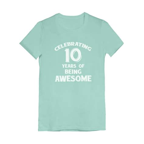 Tstars Girls 10th Birthday T Shirt 10 Years Of Being Awesome Themed