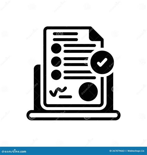 Black Solid Icon For Permission Permit And Assent Stock Illustration