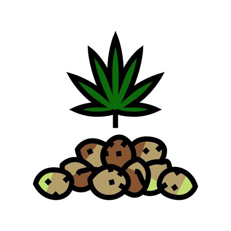 Cannabis Seeds Color Icon Vector Illustration Vector Art At