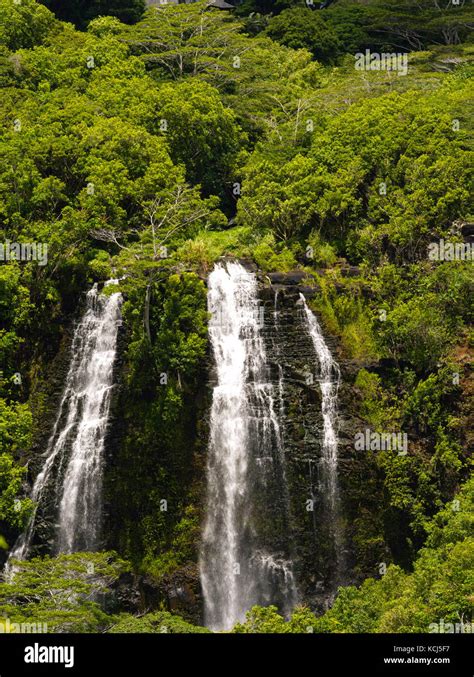 View Of Opaekaa Falls Near Lihue Kauai Hawaii USA Stock Photo Alamy