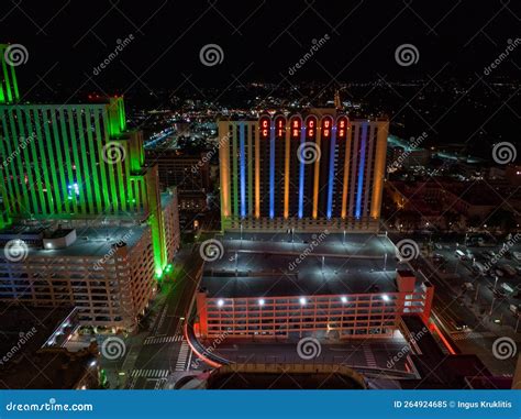 Aerial View of the Skyline of Reno Nevada USA at Night. Editorial Image ...