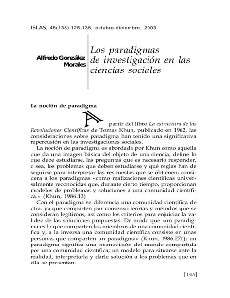 Gonzalez A 2003 Paradigmas De Investigacion En Las Ciencias Sociales