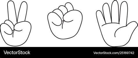 Rock Paper Scissors Hand Gesture Royalty Free Vector Image