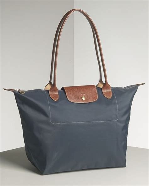 Longchamp Le Pliage Nylon Tote In Dark Grey Graphite In Blue Dark Grey