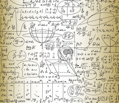 Math Scientific Vector Seamless Pattern With Handwritten Formulas