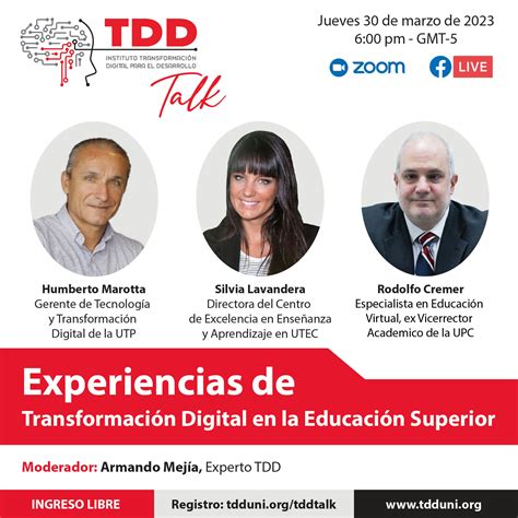 Tdd Talk Experiencias De Transformación Digital En La Educación