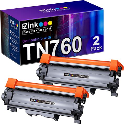 Brother Genuine Tn760 High Yield Black Toner Cartridge For Use With Mfc L2710dw