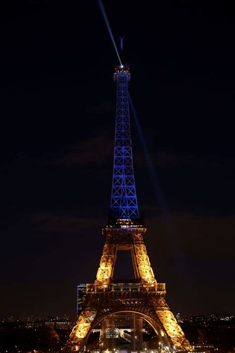 Paris Eiffel Tower Lights Up In National Colours Of Ukraine 2602