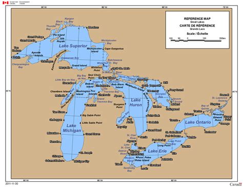 map of great lakes labeled 9