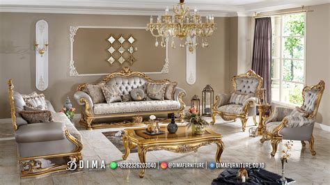 Golden Duco Luxury Set Sofa Tamu Mewah Modern Furniture Jepara DF 2600