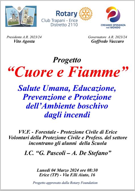 Cuore E Fiamme Attivit Di Club Rotary Trapani Erice