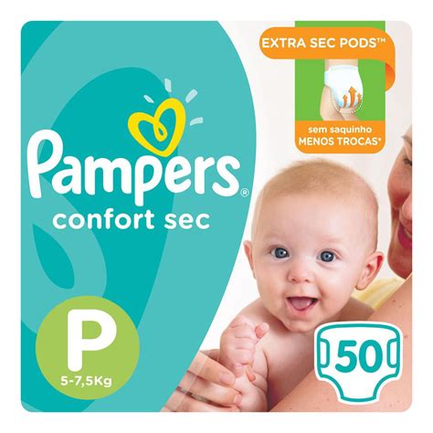 Fralda Descartável Pampers Confort Sec P 50 Unidades no Shoptime