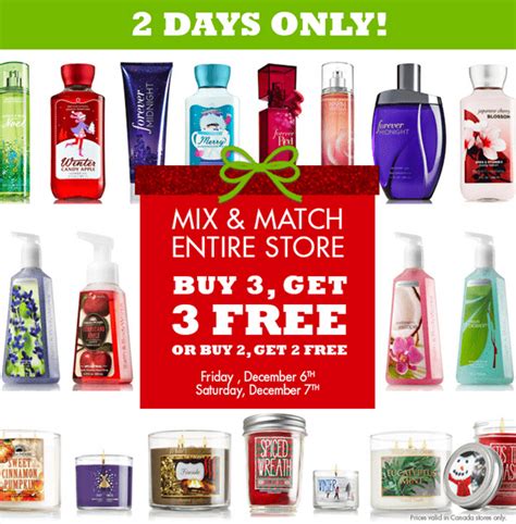 Bath And Body Works Canada Holiday Deals Mix And Match Anything Buy 2 Get 2 Free Canadian