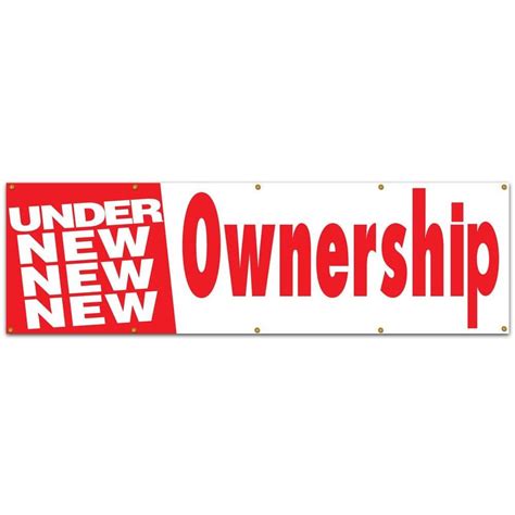 Lynch Sign 10 Ft X 3 Ft Red On White Vinyl Under New Ownership Banner