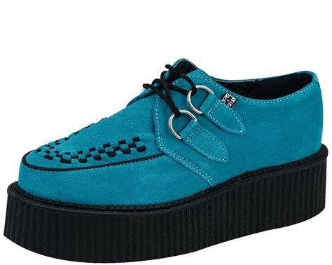 A Turquoise Suede Mondo Creeper Tuk Creepers Shoes Boots