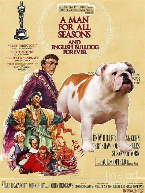 English Bulldog Art Canvas Print - A Man for All Seasons Movie Poster ...