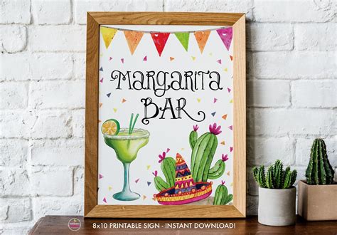 Margarita Bar Sign Printable Fiesta Bridal Shower Taco Etsy Fiesta