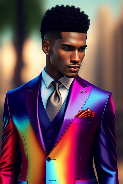 Lexica Suit Colorful Male Model Catwalk Fashion Design