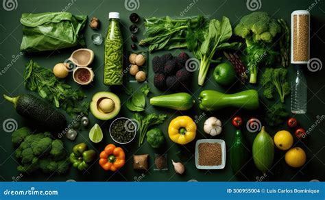 Healthy Eating And Dieting Concept Top View Of Fresh Vegetables And