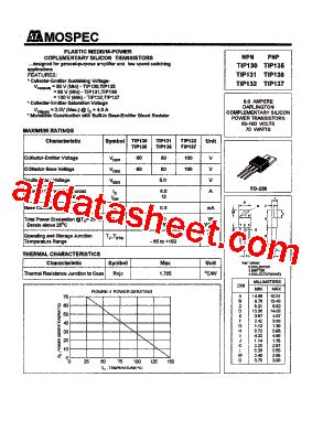 TIP137 Datasheet(PDF) - Mospec Semiconductor