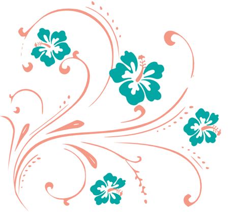 Tropical Flower Scroll Clip Art At Vector Clip Art Online