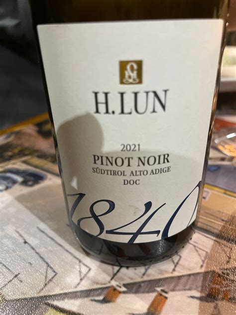 H Lun Pinot Noir Riserva Italy Trentino Alto Adige Alto Adige