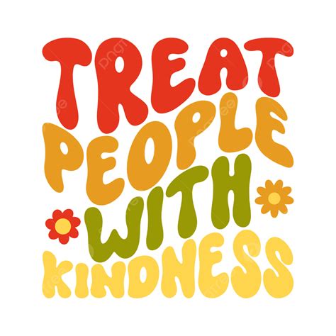 Treat People With Kindness Groovy Style Print, Vintage Hippie Banner ...