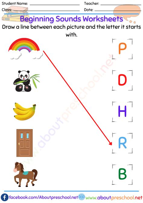 Beginning Sounds Worksheets - About Preschool