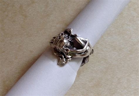 Solid Sterling Silver Nude Mermaid Lady Woman Ring Size 7 5 Etsy