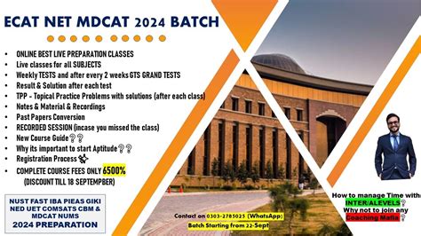 Ecat Net Mdcat Batch Course Outline Course And Schedule Tests