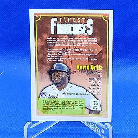 2023 Topps Finest Flashbacks David Ortiz Gold Franchises Boston Red