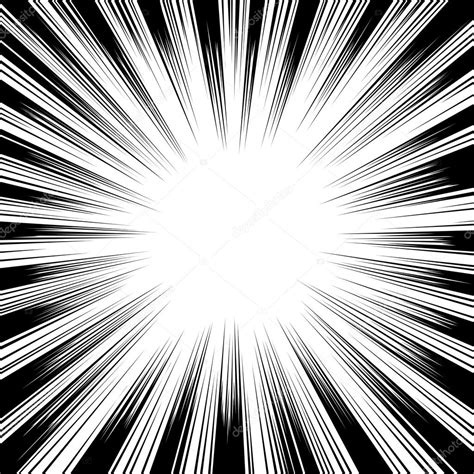 Comic Book Black And White Radial Lines Background Square Fight Stock