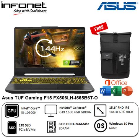 Jual Asus Tuf Gaming F15 Fx506lh I565b6t O I5 10300h Gtx1650 8gb 512gb Ohs 8gb 512gb Jakarta