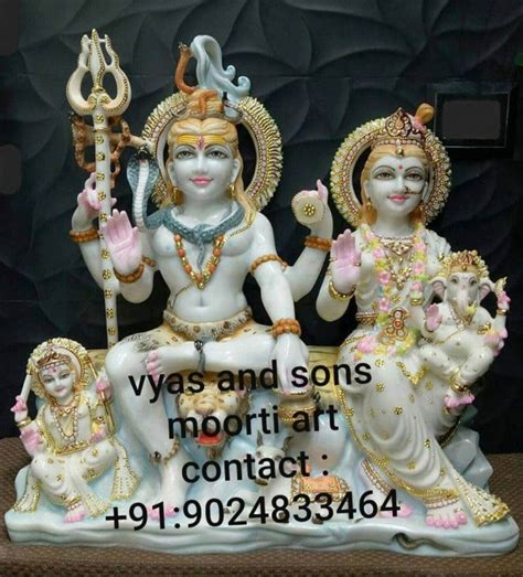 Painted Hindu Gauri Shankar Marble Statue For Worship Size Min 12